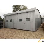 Stahlhalle 8,5x8 m mit Satteldach und Zweiflügeltoren