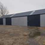 Stahlhalle aus Trapezblech 16x8 m für Lager und Werkstatt