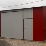 Stahlhalle 6x6 m aus Trapezblech und Stahlkonstruktion